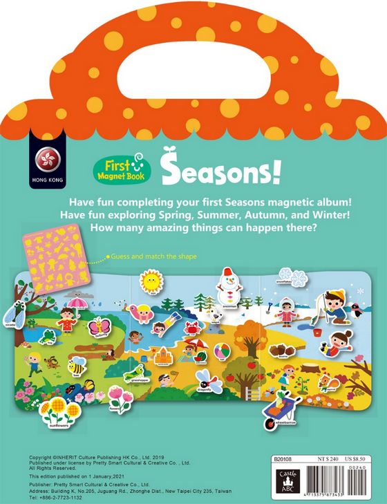 First Magnet Book：Seasons（內含33個認知磁鐵+3摺頁超大場景）
